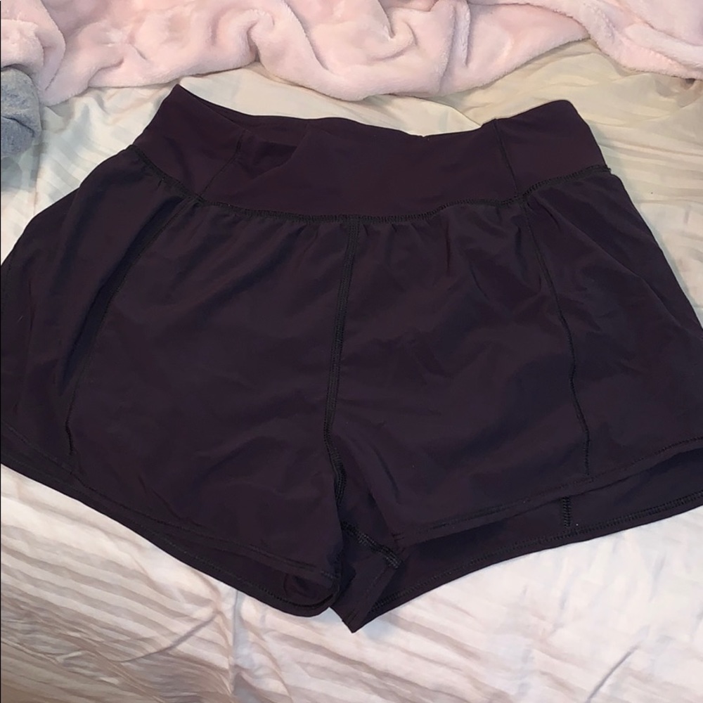Plum colored lululemon shorts